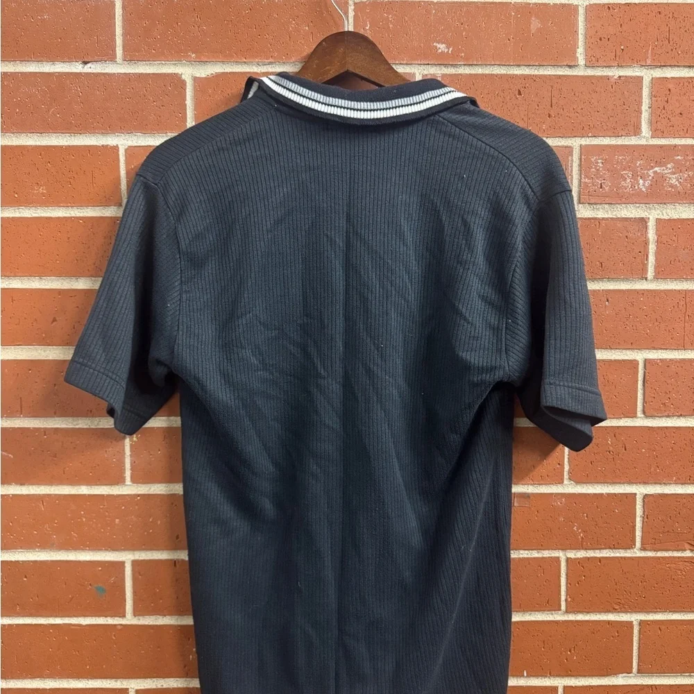 Polo Ralph Lauren Men’s Ribbed Knit Polo Shirt Black Size S